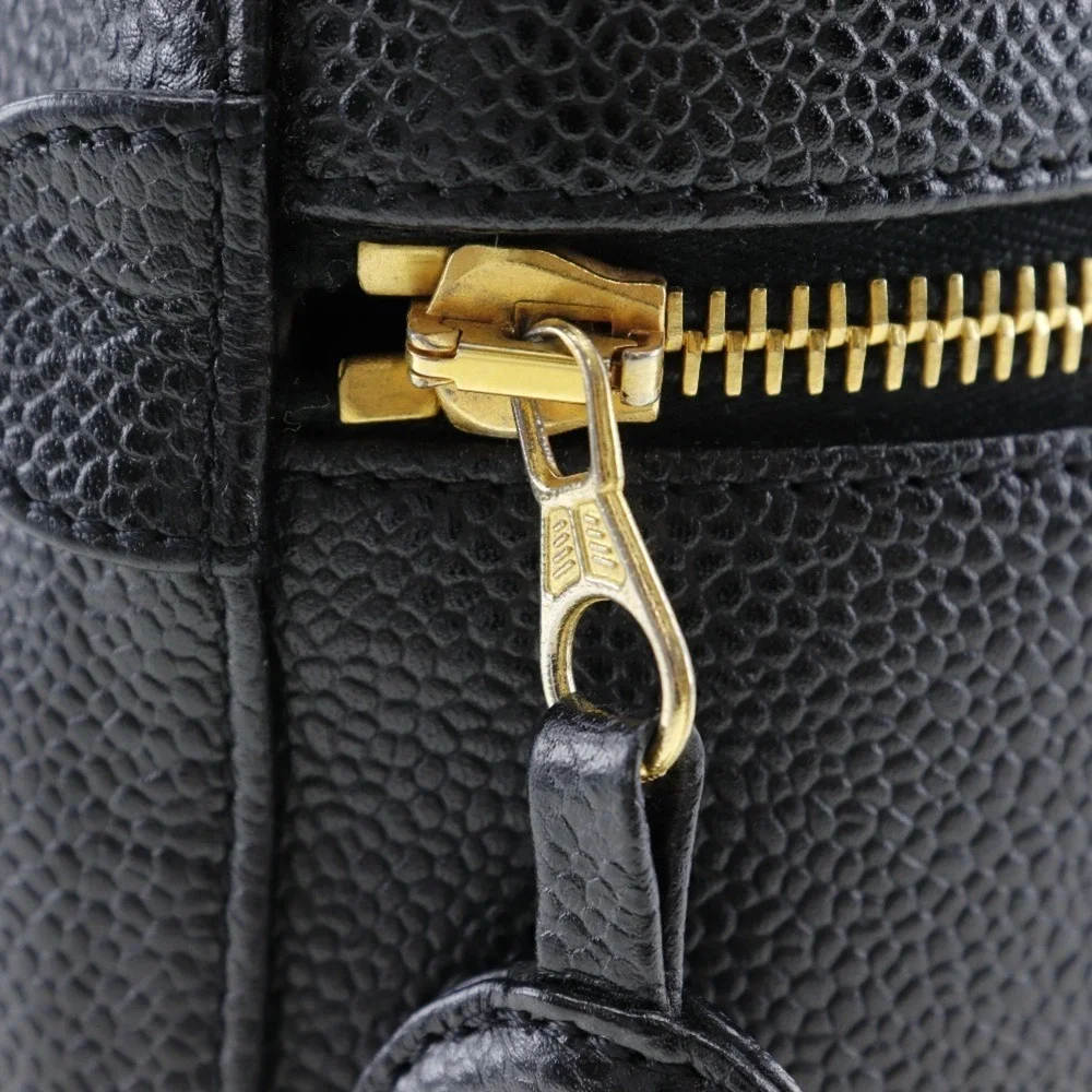 CHANEL Black Caviar Leather Pouch